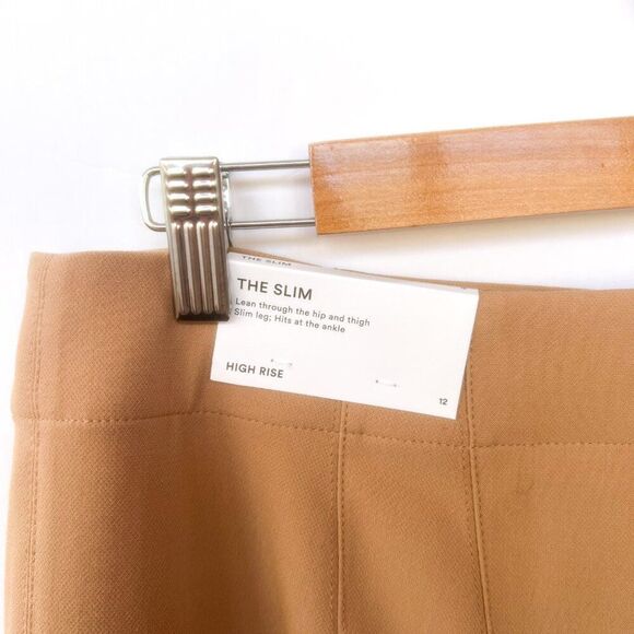 NWT Ann Taylor Brown Khaki Lana Slim Pant Ankle Length Size 12 - Picture 10 of 11